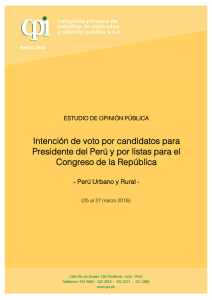 Intención de voto por candidatos para Presidente del Perú y por