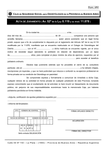 APV - Acta Juramento art.52º - Caja de Odontólogos de la Provincia