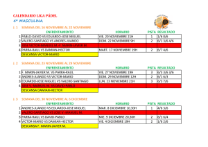2. 4ª calendario, horarios y resultados - Club de Tenis