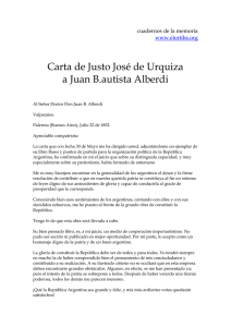 Carta de Justo José de Urquiza a Juan B.autista Alberdi
