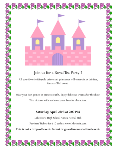Join us for a Royal Tea Party!!