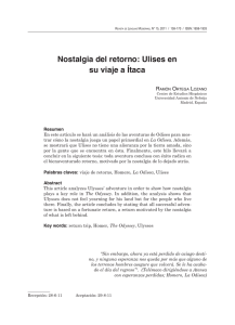 Nostalgia del retorno: Ulises en su viaje a Ítaca