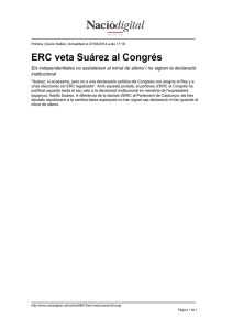 ERC veta Suárez al Congrés
