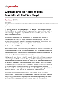 Carta abierta de Roger Waters, fundador de los Pink