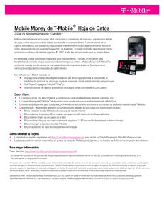 Mobile Money de T-Mobile Hoja de Datos - T