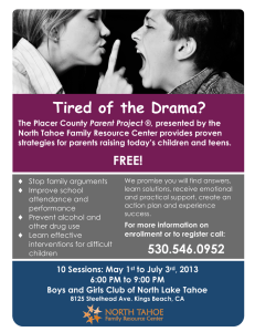 Tired of the Drama? - North Tahoe Family Resource Center