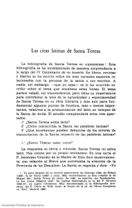 Las citas latinas dc Santa Teresa