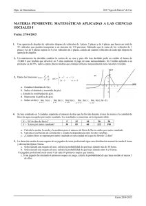 (Exame 2ª p pendientes Matemáticas CC SS I 2014 2015)