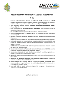 REQUISITOS PARA OBTENCIÓN DE LICENCIA DE CONDUCIR A-IIIa