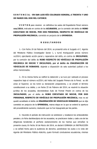 Sentencia Penal por Robo - Poder Judicial del Estado de Sonora