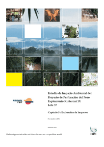 Estudio de Impacto Ambiental del Proyecto de Perforación del Pozo
