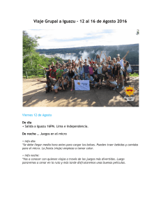Viaje Grupal a Iguazu – 12 al 16 de Agosto 2016