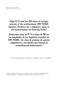High δ18O and low δD ratios of stringer systems of the