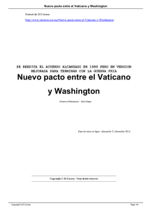 Nuevo pacto entre el Vaticano y Washington - El Correo