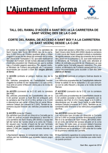 Tall accés C-245 ok - Ajuntament de Sant Boi de Llobregat