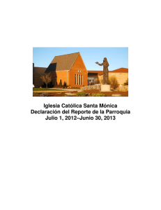 Iglesia Católica Santa Mónica Declaración del Reporte de la