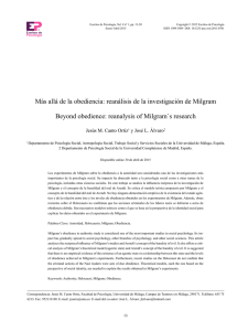 Beyond obedience: reanalysis of Milgram`s research Más allá de la