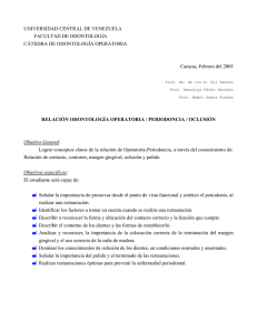 Relación Operatoria Periodoncia - Universidad Central de Venezuela