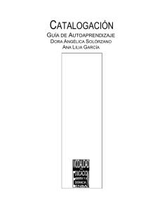 CATALOGACIÓN - Escuela Nacional de Biblioteconomía y