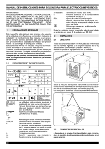 manual de instrucciones para soldadora para electrodos