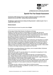 Spanish First Year Sample Assessment