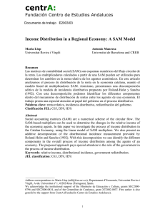 Income Distribution in a Regional Economy: A SAM Model