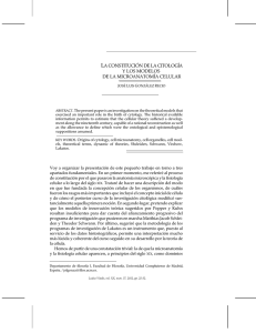 La Constitución de la Citología y los Modelos de la Microanatomía