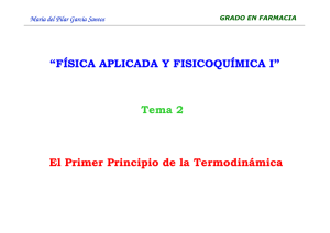 El Primer Principio de la Termodinámica Tema 2 “FÍSICA APLICADA