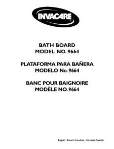 BATH BOARD MODEL NO. 9664 PLATAFORMA PARA