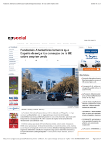 Fundación Alternativas lamenta que España desoiga los consejos
