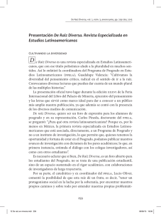 Presentación De Raíz Diversa. Revista Especializada en Estudios