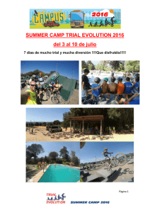SUMMER CAMP TRIAL EVOLUTION 2016 del 3 al 10 de julio