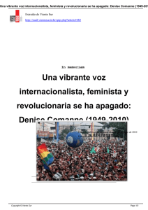 Una vibrante voz internacionalista, feminista y