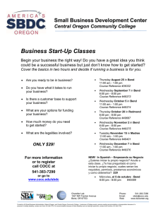 Business Start-Up Classes - Central Oregon Community College