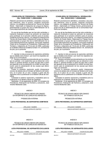 CONSEJERÍA DE PRESIDENCIA, ORDENACIÓN DEL