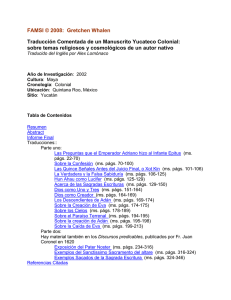 Traducción Comentada de un Manuscrito Yucateco Colonial