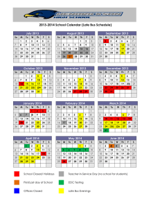 2013-2014 School Calendar (Late Bus Schedule)