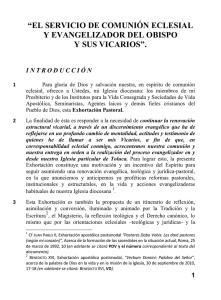 “EL SERVICIO DE COMUNIÓN ECLESIAL Y EVANGELIZADOR