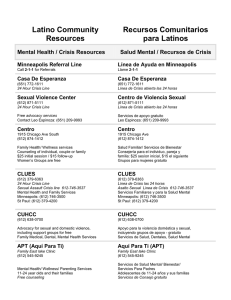 Latino Community Resources Recursos Comunitarios para Latinos