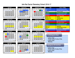 2016-17 John Rex Calendar - John Rex Charter Elementary