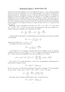 Soluciones Hoja 2: Relatividad (II)