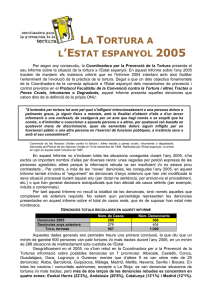 la tortura a l`estat espanyol 2005 - Coordinadora para la Prevención