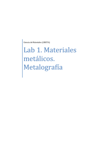 Lab 1. Materiales metálicos. Metalografía