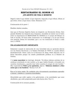 RESTAURANDO EL HONOR #2