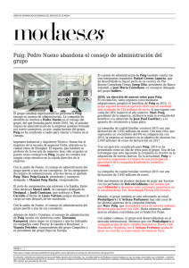 Puig: Pedro Nueno abandona el consejo de administración del grupo