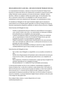 DELEGADOS/AS DE CLASE 2014 – 2015 (FACULTAD DE