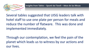 Several tables suggested that UISG leaders talk with hotel staff to