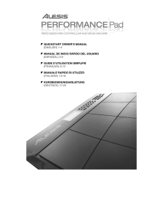 Alesis Performance Pad Quickstart Manual - Rev A