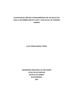 validación del método potenciométrico del ion selectivo para la