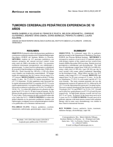 TUMORES CEREBRALES PEDIÁTRICOS EXPERIENCIA DE 10